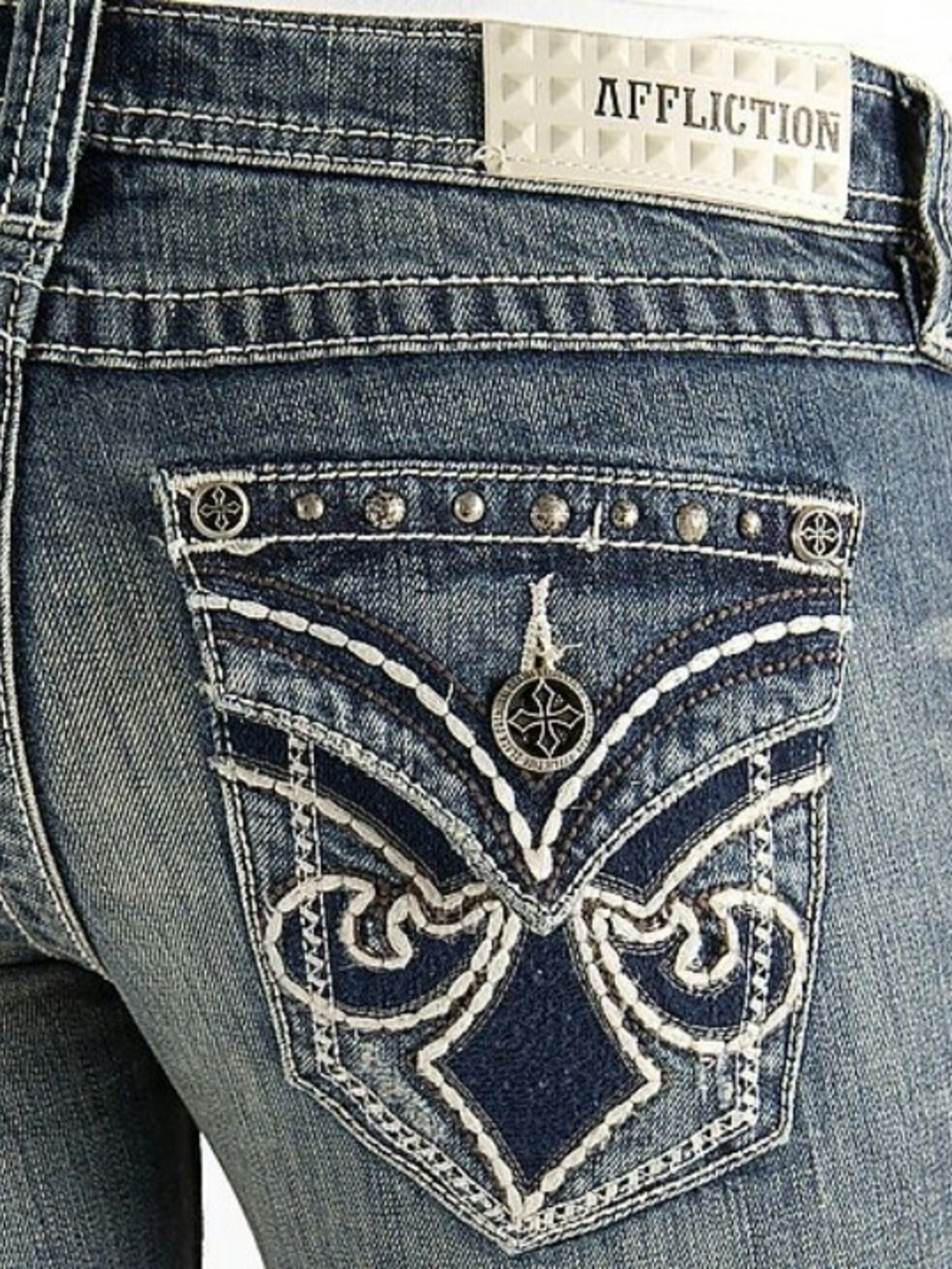 2012 DEADSTOCK NWT Affliction Black Premium Jade Cathedral Women's Y2K